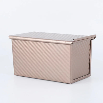 1Pcs Non-Stick Pullman Loaf Pan with Lid - Carbon Steel Corrugated Bread Toast Box Mold for Perfectly Baked Bread Toast