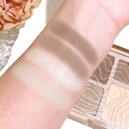 Natural Stereoscopic Face Powder Palette  Matte Bronzer  Contour Shading  Multifunctional Highlighter  Cosmetic Blush gift