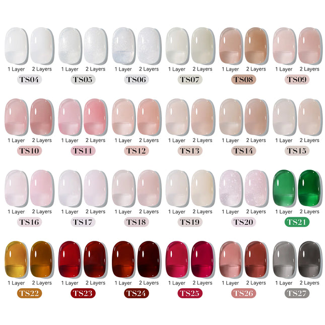 BORN PRETTY 15ml Jelly Gel Polish Milky White Nude Glitter Soak Off LED UV Gel Semi Permanent Nail Art Manicure Gel Varnish