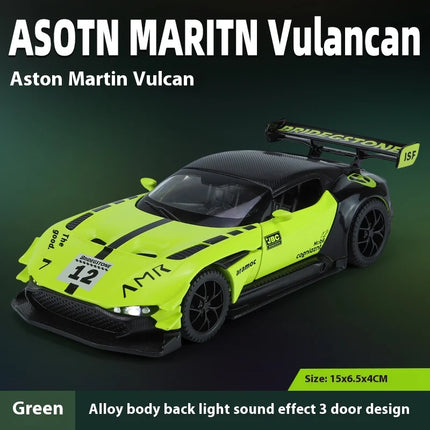 1:32 Aston Martin Vulcan Supercar Alloy Diecast Model Car Interior Decoration Sound & Light High Simulation Gift For Friend Box