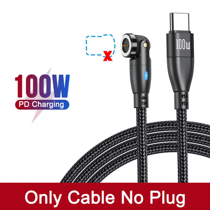 AUFU 5A Magnetic USB C Cable For Realme Huawei 100W Fast Charging Wire For IPhone Samsung Laptop Micro Magnet Charger USB Cable