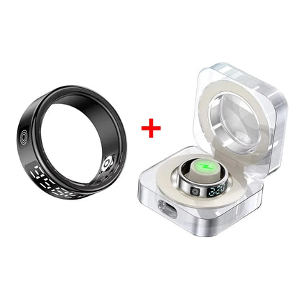 Bluetooth Smart Rings Display Screen Anillo for Heart Rate Blood Oxygen Sleep Monitoring Multi Sport Modes Waterproof Women Ring