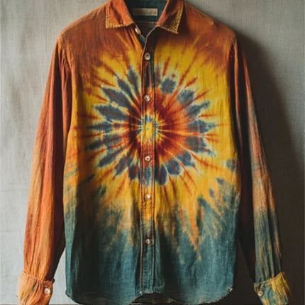 Hawaiian Men's Linen Long Sleeve Music 3D Guitar Printed Shirt Party Long Sleeve Beach Harajuku Top Shirt