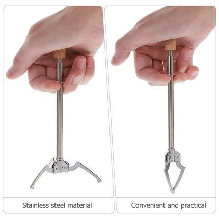 1pc Stainless Steel Multifunctional Ice Food Tong Triangle Shape Design Triangle Grab Food Ice Holder Suitable For Bar