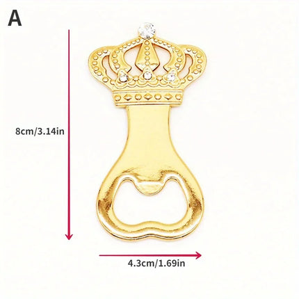1/2Pcs Golden Beer Bottle Opener Crown Party Wedding Favors European American Personality Return Gift