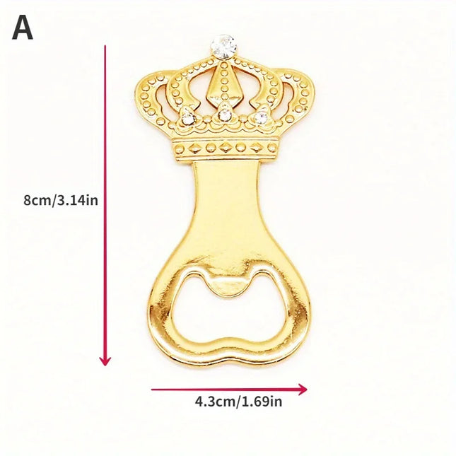 1/2Pcs Golden Beer Bottle Opener Crown Party Wedding Favors European American Personality Return Gift