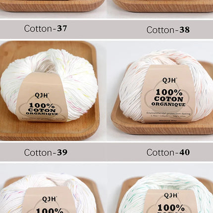 3PCS 100% Organic Cotton Yarn Machine Washable For Adult Baby Sweaters/Gloves/Scarves/Hats Etc. 50 gr (1.76 oz) 125 m (136 yrd)