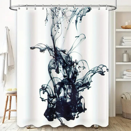 Black Ink Blush Shower Curtain Luxury White Bathtub Decor for Modern Bathroom