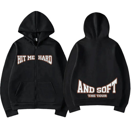 Hit Me Hard and Soft DID I BERAK YOUR HEART? Zipper Hoodies Men Women Clothing Pullovers Fashion Hip Hop Zip Up Sweatshirt Coats