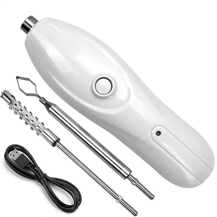 ASWUT-Corer Tool Portable Vegetable Corer Cordless,Electric Scraping Scale Machine With 2 Cutter,Stainless Steel Fruit Digging