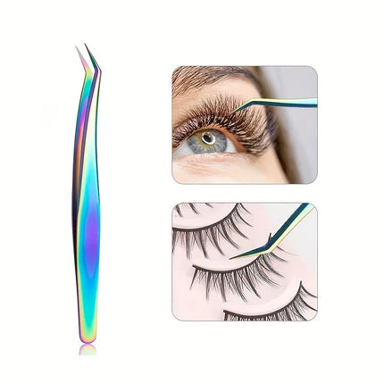 Precision Stainless Steel Eyelash Tweezers for Eyelash Extensions Nail Stickers And Rhinestones Straight Curved And Pointed