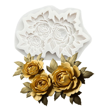 Flower Peony Silicone Sugarcraft Mold Resin Tools Cupcake Baking Mould Fondant Cake Decorating Tools