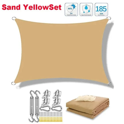 Outdoor Awnings Waterproof Sun Shade Sail Garden Canopi For Terrace Car Canvas Awning Rectangle Pool Sun-Shelter Sunshade Sail