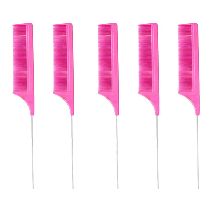 Professional Hair Tail Combs Stainless Steel Salon Cut Styling Comb Spiked Hair Care Styling Tools Barber Accessories Fine Teeth