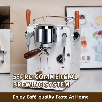 CAFOVO E135 15Bar Semi-Automatic Coffee Maker Dual OLAB Pump Dual Boiler Espresso Machine for Home Barista & Commercial Use