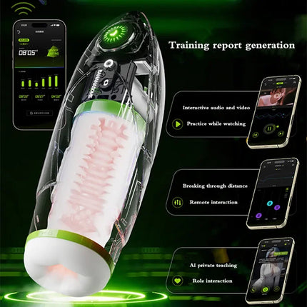 Heating Telescopic Vibration Aircraft Cup Electric Pocket Pussy Infinite Variable Speed Piston Intelligent Male Masturbation Toy