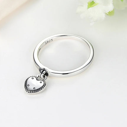 925 Sterling Silver Rings For Women Original Crown Love Heart Wishbone Engagement Wedding Rose Gold Crystal Ring Luxury Jewelry