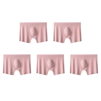 5Pcs/Lot Men's Ultra-Thin Ice Silk Underwear Summer Cool Boxers Briefs Comfortable Breathable Seamless Underpants Sexy Lingerie