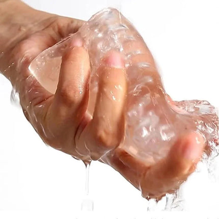 Portable Male Transparent Jelly Masturbator Cup Realistic Sucking Anal Pocket Pussy Vagina G-Spot Penis Exerciser Adult Sex Toy