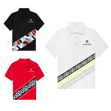 Children's polo shirt design new summer boys' short sleeved clothing fashionable printed youth top clothing