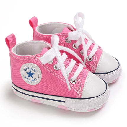 Baby Canvas Classic Sports Sneakers Newborn Baby Boys Girls Print Star First Walkers Shoes Infant Toddler Anti-slip Baby Shoes