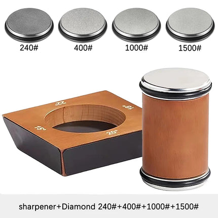 New Wooden【4 Angle】Rolling Knife Sharpener 15/18/20/22° Roller Sharpeners Professional Grinding System Diamond Sharpening Stone