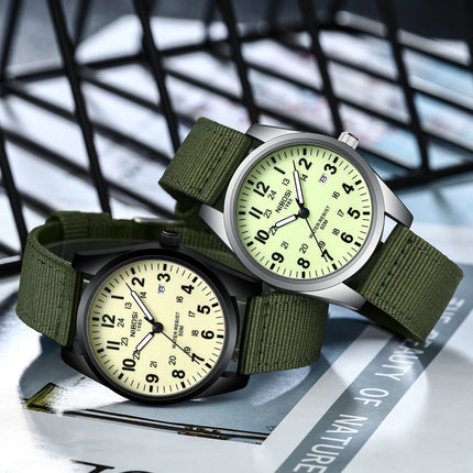 NIBOSI Fashion Luminous Watch Men Nylon Strap Auto Date Quartz Wristwatches Men Sports Military Watch for Men Reloj Hombre 2024