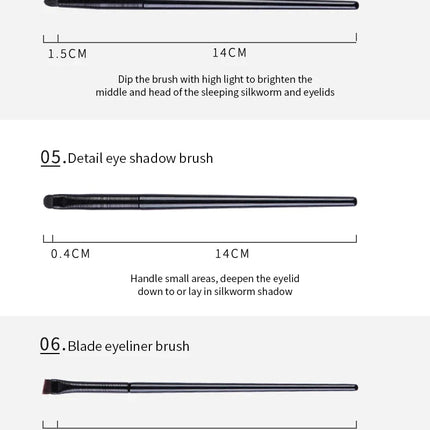 6PCS Eyes Makeup Brushes Set Professional Soft Contouring Eyeshadow Eyeliner Eyebrow Brush Women Facial Beauty Cosmetic Tool