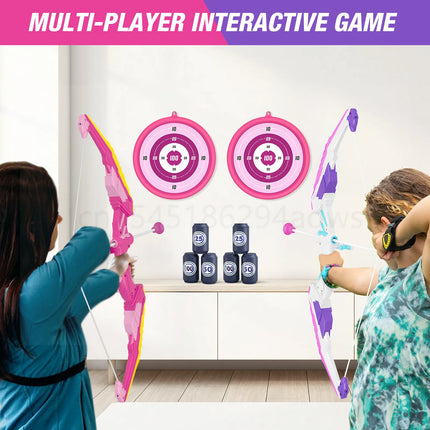 Kids Bow and Arrow Set, LED Light Up Archery Toys Set for Kids Ages 4-8 8-12, with Suction Cup Arrows, Target & Quiver, Boy Girl