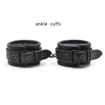 Puppy play Genuine Leather Handcuffs Collar Wrist Ankle Cuffs for Fetish Bondage Restraints erotic Adult Games Couple Sex Toy