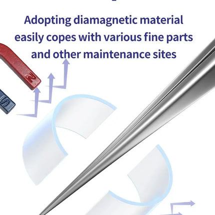 MECHANIC Extra Hard Anti-Magnetic Tweezer Stainless Steel Bent Pointed for Phone PCB Motherboard Soldering Repair Tweezers Tool