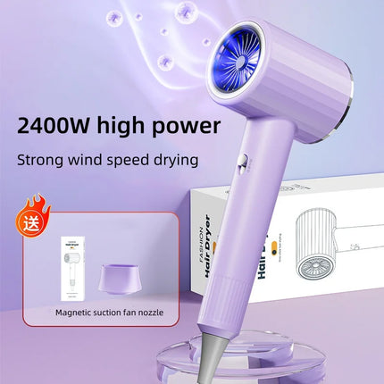 2400W High-Power Hair Dryer, Blue Light Ion Silent Magnetic Suction Hanger, Household Hair Salon Quick Drying Hair Dryer
