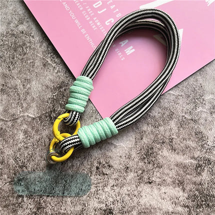 Keychain Metal Key Ring Accessories Colorful Car Keychain For Bags Charm Portable Key Chain Anti-fall Wrist Strap Couple Lanyard
