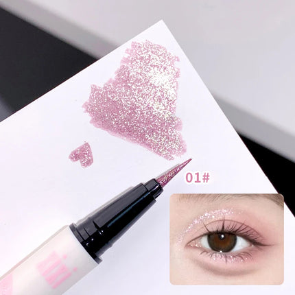 Liquid Aurora Blue Shiny Eye Liner Pen Glitter Phosphorescence Pigment Waterproof Shimmer Sparkling Eyeliners Diamond Eye Makeup