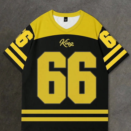 2025 V-neck jersey T-shirt short sleeved retro sports style men's sports V-neck T-shirt quick drying comfortable breathable