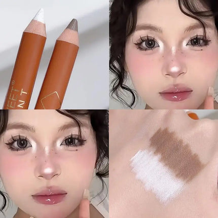 Double-ended Contouring Pen Makeup Facial Sculpting Shadow Sculpting Contour Nose Natural Shading Stick 3D Highlighter Penc M3Y7