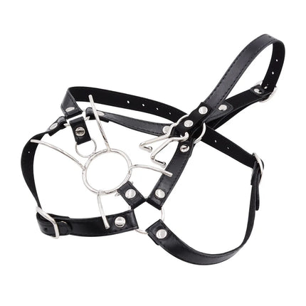 Sex Open Mouth Gag with Nose Hook Slave Mouth Harness Bondage Restraints Bdsm Gag Adult Toy Sex Games Fetish Collar For Woman