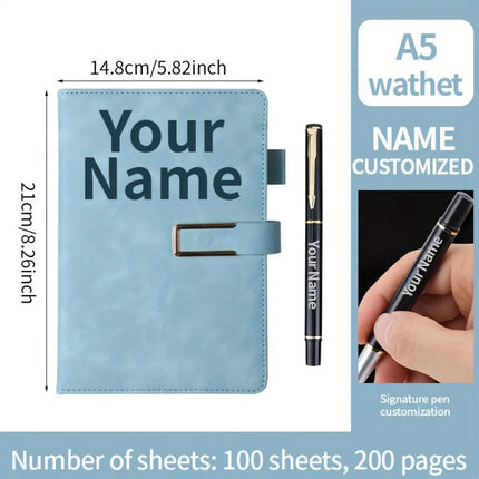 Personalized Notebook with Ballpoint Pen Customization Notebook Name, Name, Graduation Gifts and Back-to-School Gifts