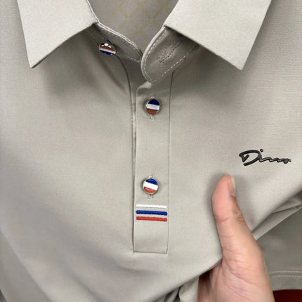Luxury Man Short-Sleeved Polo Shirt Lapel Button Letter Embroidery Spring Casual Elegance T-Shirt Simple Business Men's Clothing