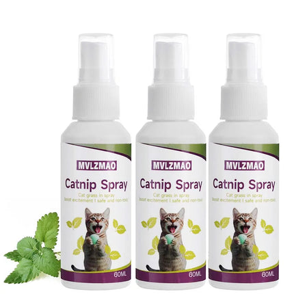 Catnip Spray for Cats, Cat Scratching Spray to Boost Play, Calm Stress & Renew Toys, Transparent Cat & Kitten Behavior Spray 60 ml