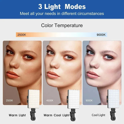 Fill Light Mobile Cell Phone LED Live Broadcast Selfie Video Conference Photography Lighting Kit Portable USB Charging Fill Lamp