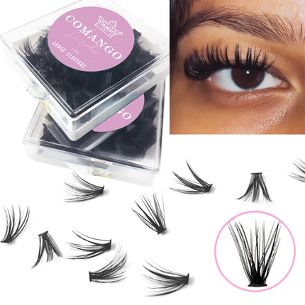 CoMango 144pcs Lash Clusters C/D Curl 10/12/14/16/18MM DIY Eyelash Extensions Individual Lashes Cluster DIY at Home