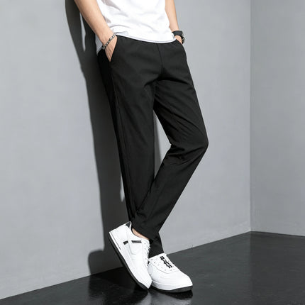 Men's Quick Dry Straight Leg Sports Pants Elastic Waist Drawstring Lightweight Casual Running Trousers