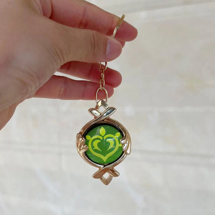 Game Impact Fontaine Sumeru Wanderer Light Pervious Key Chain 7 Element Eye Of Original God Cosplay Toy KeyRing