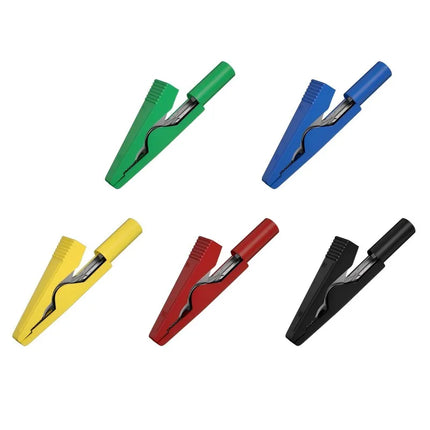 5pcs Alligator Clips Metal Crocodile Clamp with 2mm Socket Insulation Test Accessories for Multimeter