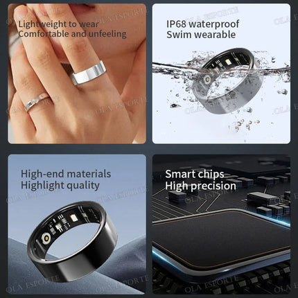 2026 Smart Ring For Man Women Blood Pressure Heart Rate Sleep Monitoring Smartring IP68 & 5ATM Waterproof Multi-sport Mode rings