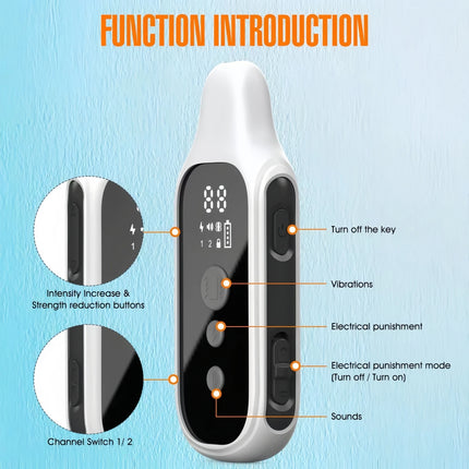 3300FT Electric Dog Training Collar Dog Anti Bark Waterproof Rechargeable Pet Remote Control For All Size Shock Vibration Sound