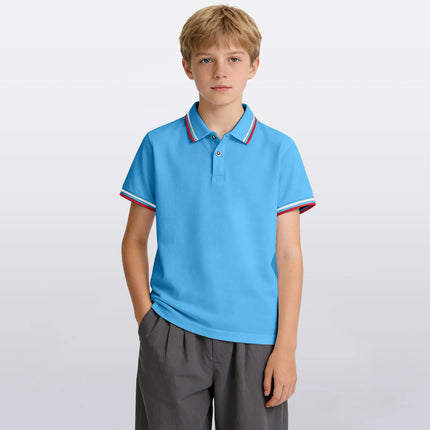 Summer Children's Short-Sleeved POLO Shirt Tennis Boys Sport Tops Button Lapel Tees Toddler Kids School Costume 2-10 Years