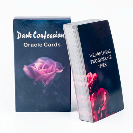 Dark Confession Oracle Cards Twin Flame Oracle Cards Love Keywords,Messages Deck, Dark Shadow 50Pcs Cards