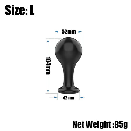 Black Smooth Butt Plug with Flared Base Prostate Massager for Men And Women Beginner Anal Training Toy